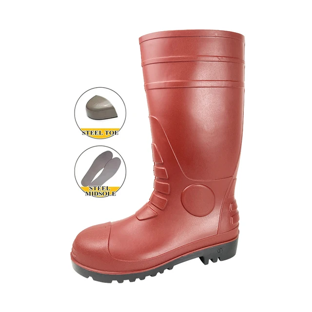 CE 2024 Blundstone Australia Shoes Industrial Mine Anti-static Water proof Knee length Steel Toe Midsole PVC Safety Rain Boots