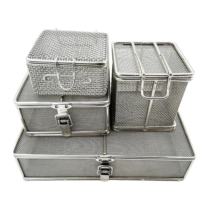 Stainless Steel Instrument Tray Mesh Perforated Baskets Wire Mesh
