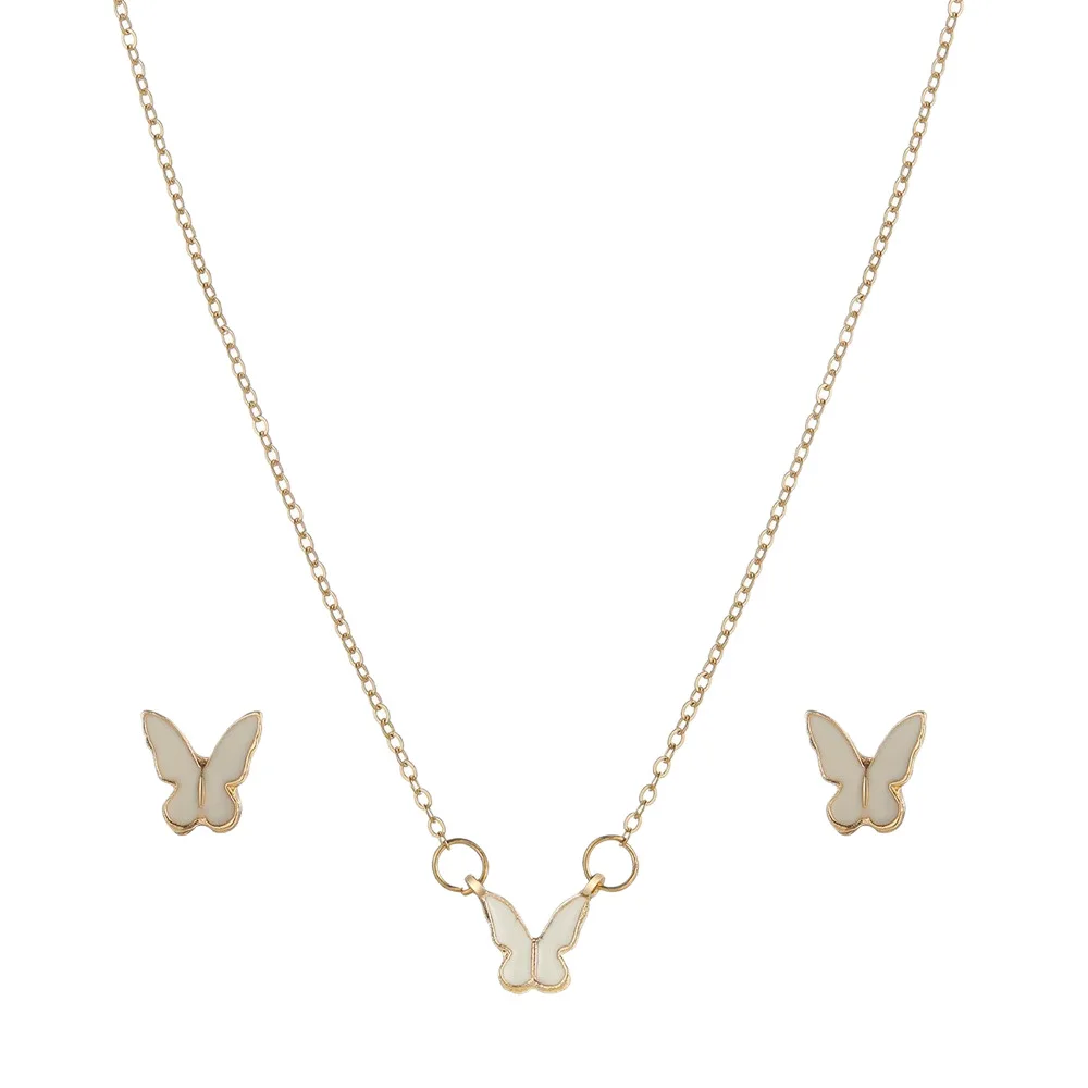 Elegant Oil-Drop Butterfly Jewelry Set