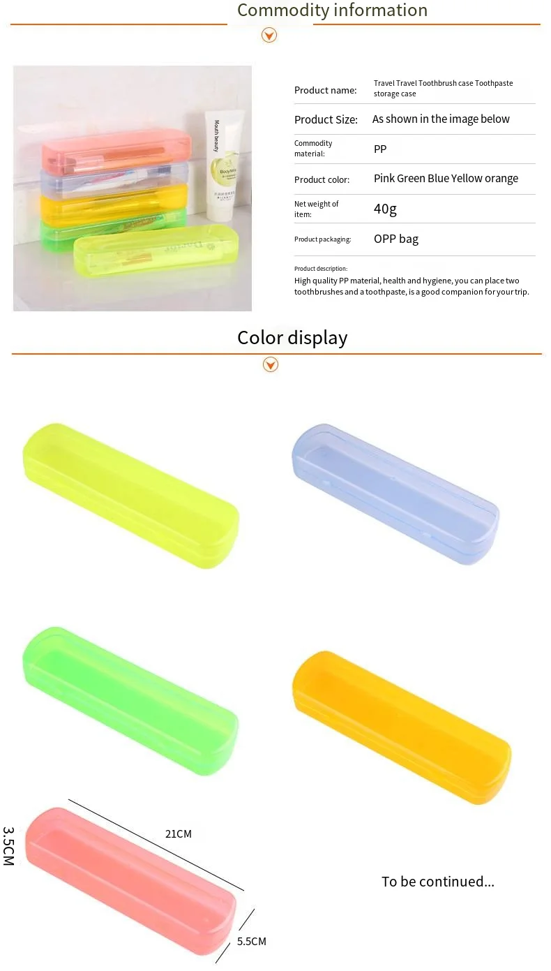 New candy-colored toothbrush case portable transparent toothpaste storage case business travel dental set wholesale factory