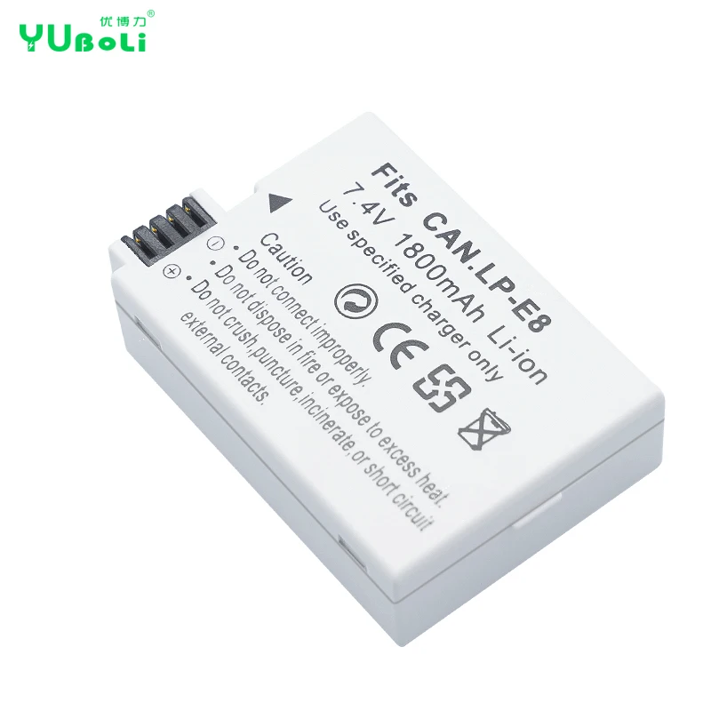 1800mAh Popular Camera Battery LP-E8 for Canon EOS 550D 600D 650D 700D EOS Kiss X4 X5 X6i Rechargeable Lithium-ion Battery