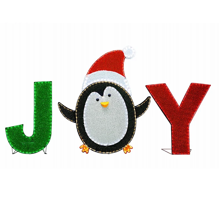 Neşeli Noel Dekorasyonları için LED Penguen Noel Işıkları Dış Mekan Süsleme Bayram Aydınlatması Motifi