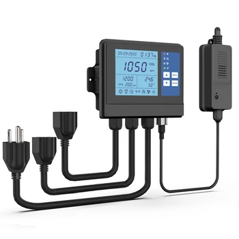 Grow Room Controller Environmental Controller, FAN/CO2 Valve Controller with Remote Sensor Probes for Planting Growing Gardening