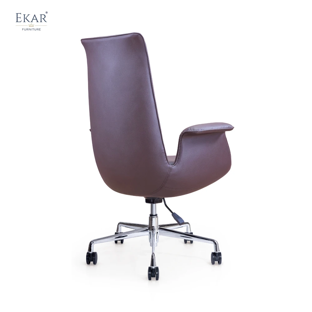 Premium Top-Grain Leather Armrest Office Chair for Professionals supplier