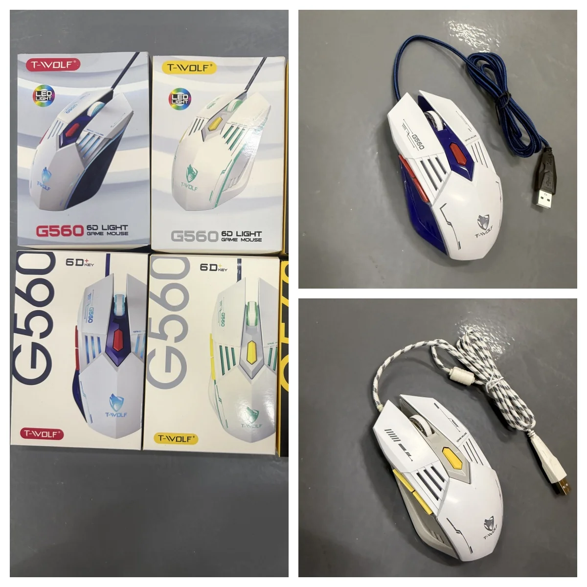 T-WOLF G560 Mouse - Wired Gaming Mouse with LED Backlight