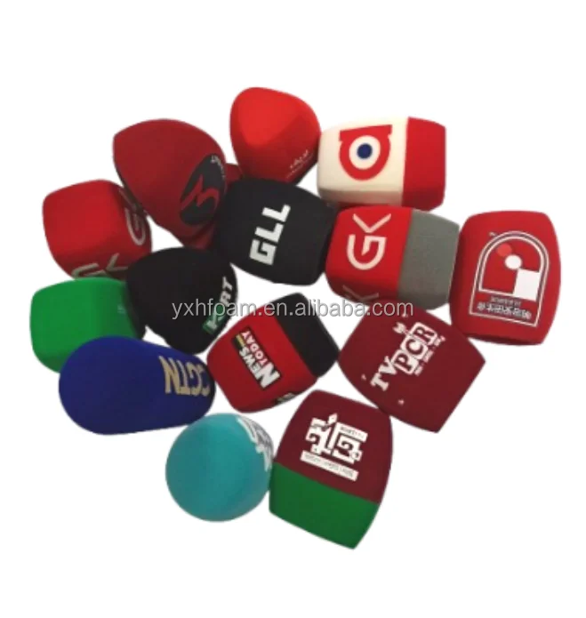 Printing Foam Mic Cover Handheld Microphone Windscreen, Black Rectangle