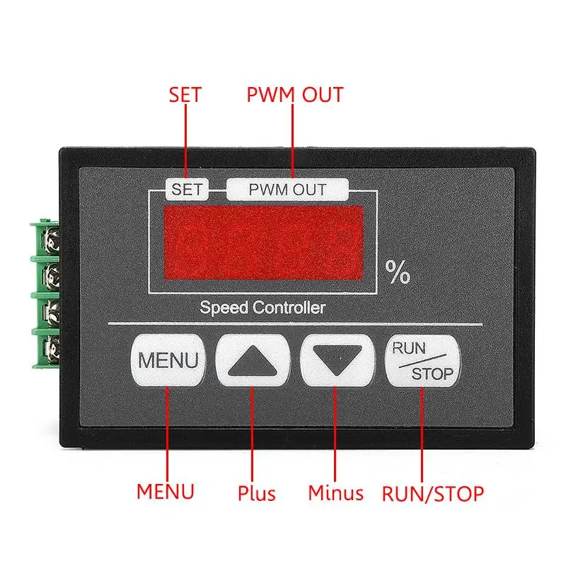 DC12V 24V 48V 60V 30A PWM DC Motor Speed Controller Regulator Switch LED Display 