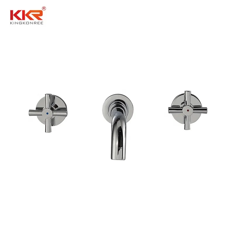 KKR 3 отверстия настенное крепление смесители кран латунный настенный скрытые ванные аксессуары изделия в ванную комнату смеситель для хрома