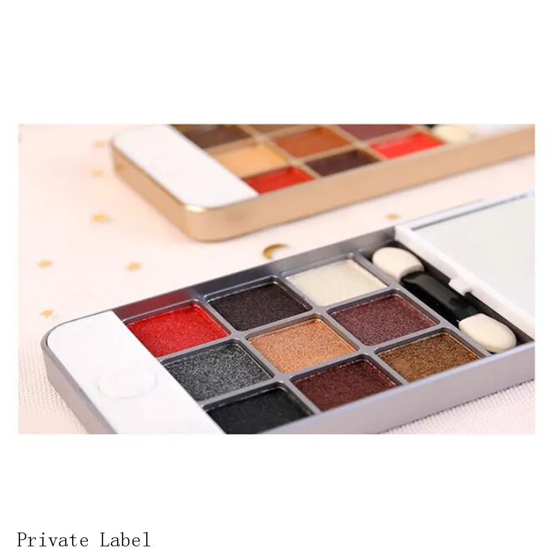 Уникальная недорогая палитра теней для век в форме мобильного телефона с высоким пигментом и блестками матовых косметическая макияжа