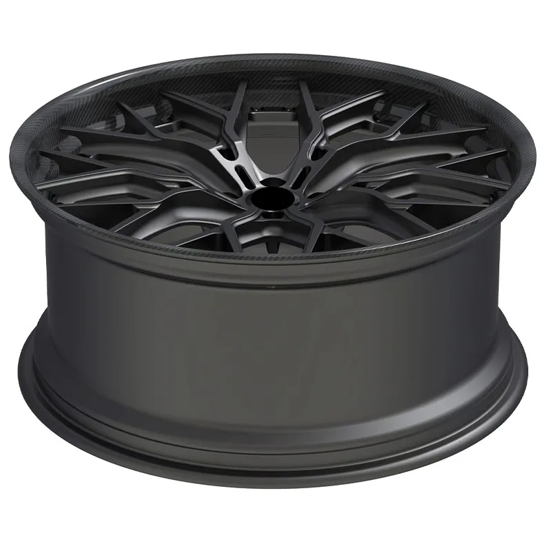 2 Piece Carbon Center Face Aluminum Alloy Forged Wheels 16 17 18 19 20 21 22 23 24 26 Inch 5x112 5x114.3 5x120 Multi Color Rim factory