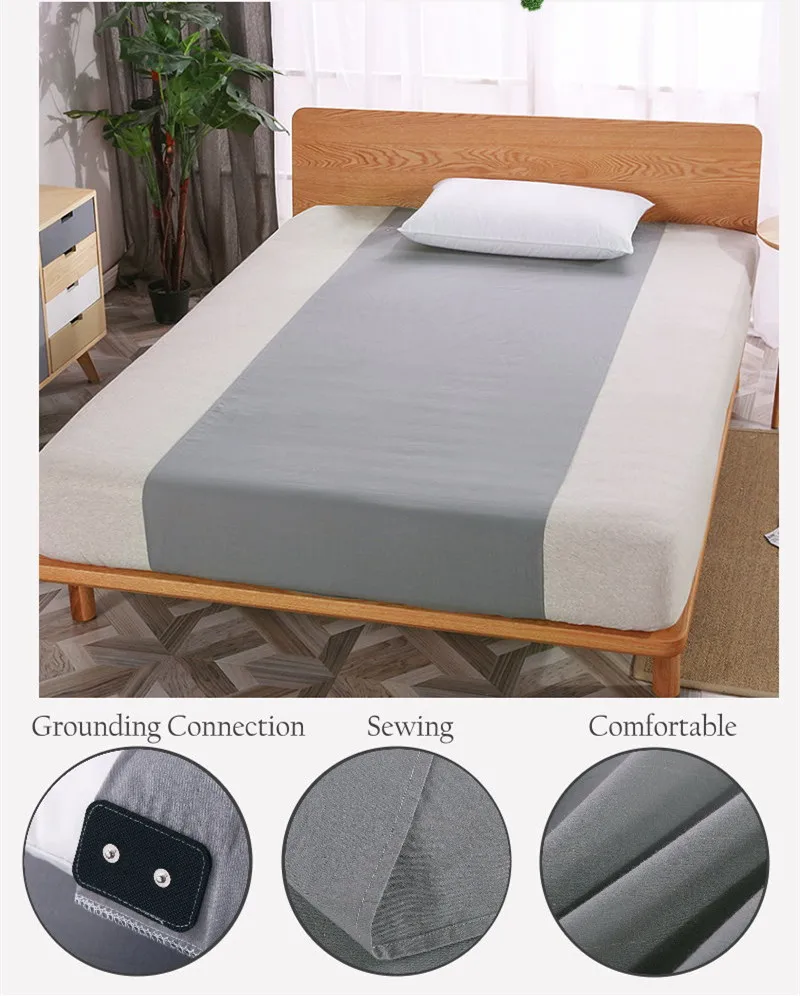 Earth Grounding Bed Sheets with 15 Ft Cord - Improve Health