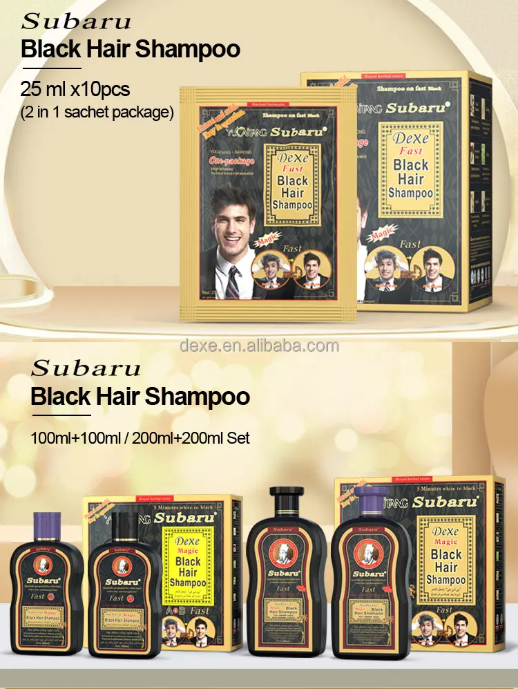 Subaru black hair shampoo hot hair dye 25ml*10 100ml 200ml 400ml shampoo for white hair
