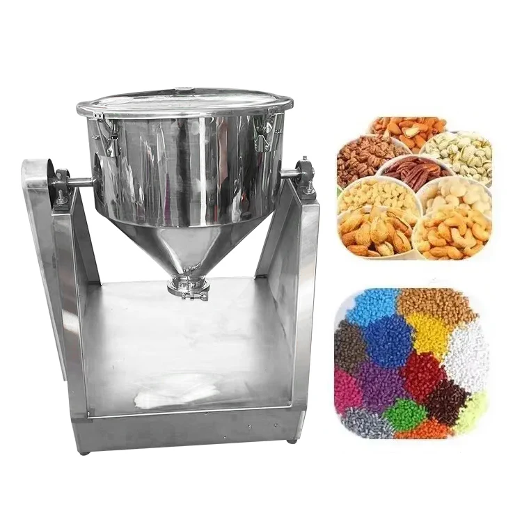 Mixing food dry rotary machine  stainless steel small rotating drum powder mixer