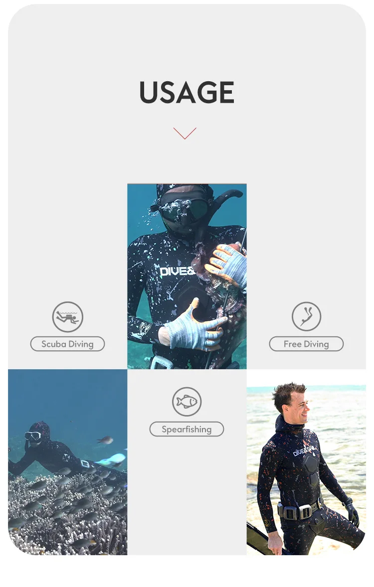 Dive&sail 2 Piece Limestone Cr Neoprene Freediving Suit Hooded