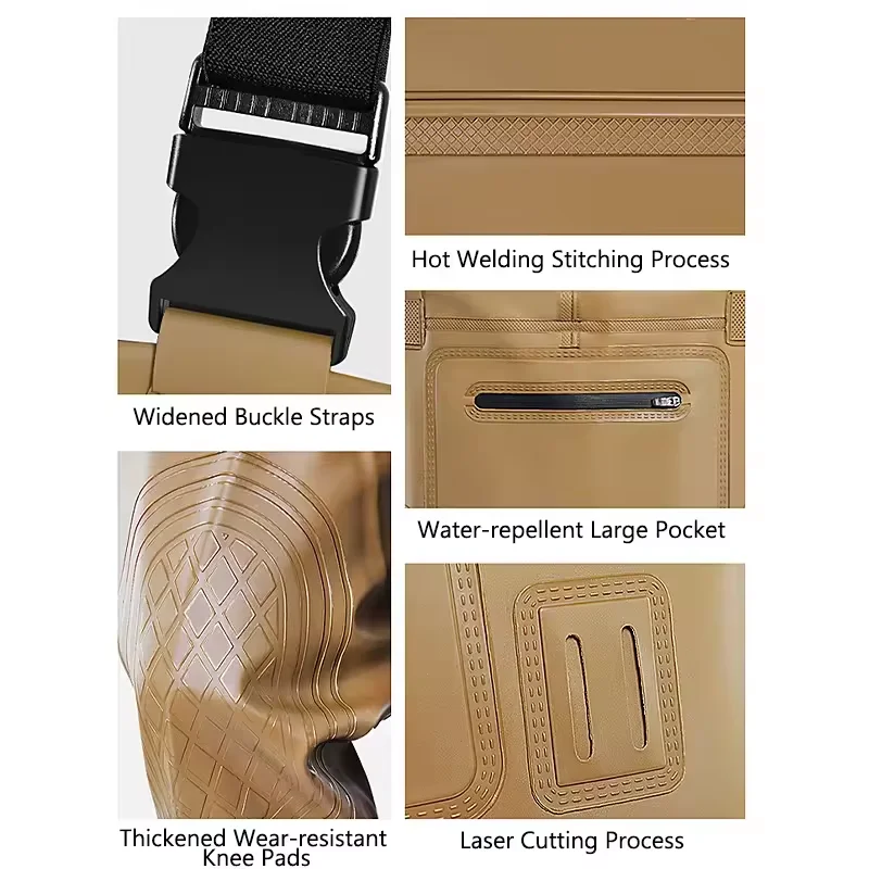 Custom Wholesale Thickened PVC Fishing Chest Waders Waterproof Fly Fishing Waders Custom Thigh Fishi