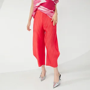 2025 High Waist Women's Pleated Pants Summer New Loose Fashionable Design Casual Wide-Leg Pants for Women
