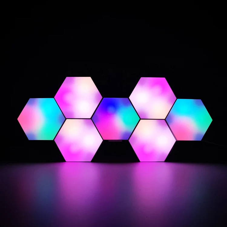 Mobile APP Controlled  Colorful  Hexagon Light  Cloud Light Modular DIY Hexagonal Light