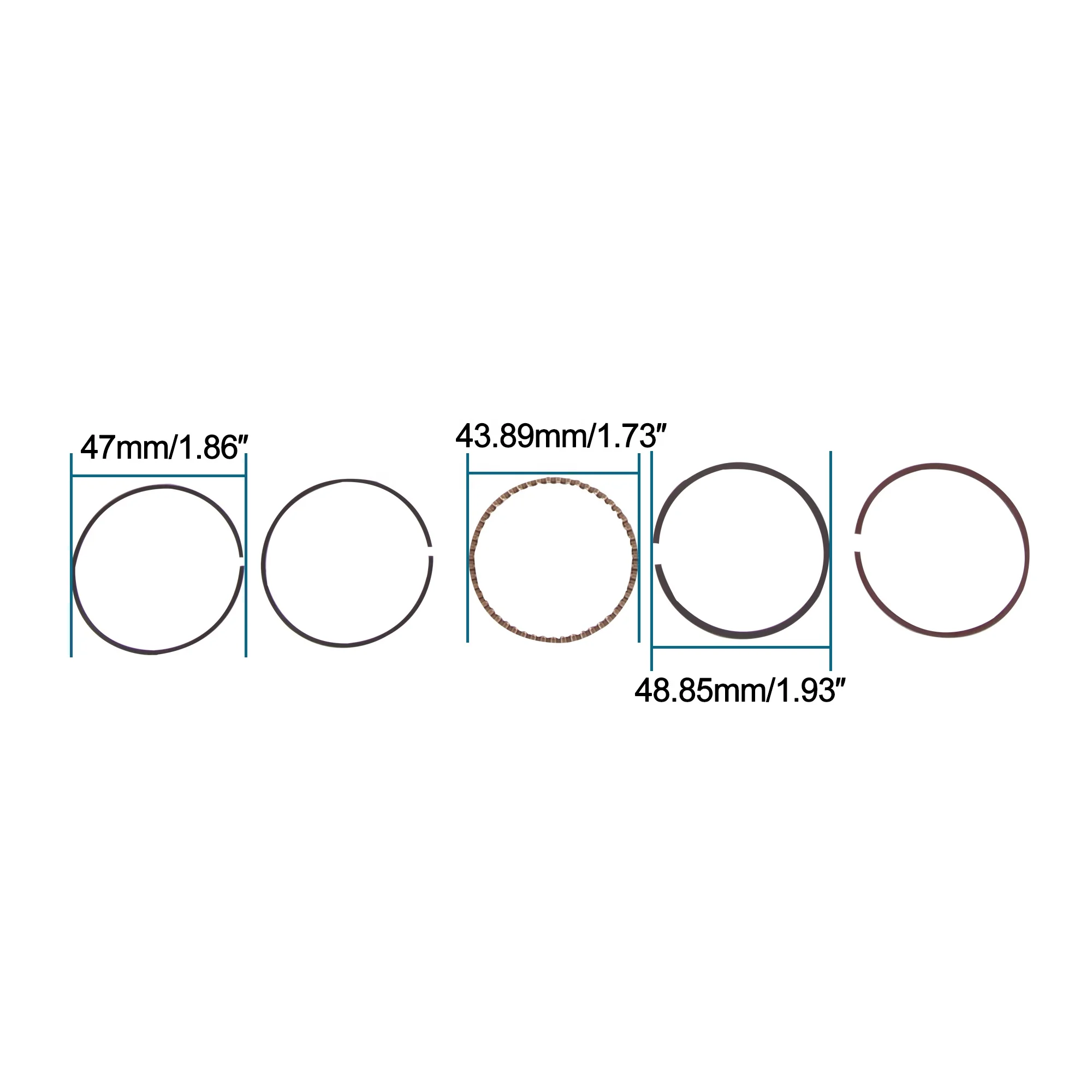 GOOFIT Piston Rings Set Assembly Replacement for GY6 80cc ATV Dirt Bike Go Kart Moped Scooter Engine Part