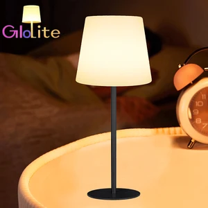 Modern IP65 Waterproof Dimmable Warm White 3CCT LED Desk Lamp Cordless Portable Night Light Remote Control AC Power Plastic Body