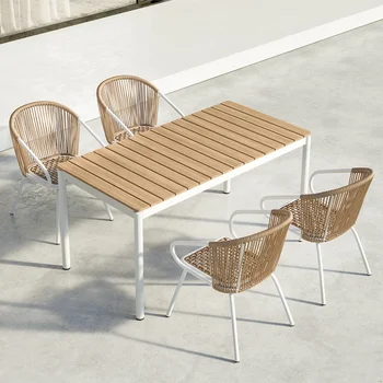 Leisure Rope Chair Exquisite Outdoor Comfortable Dining Chairs With Cushion Outdoor Garden Furniture Sets