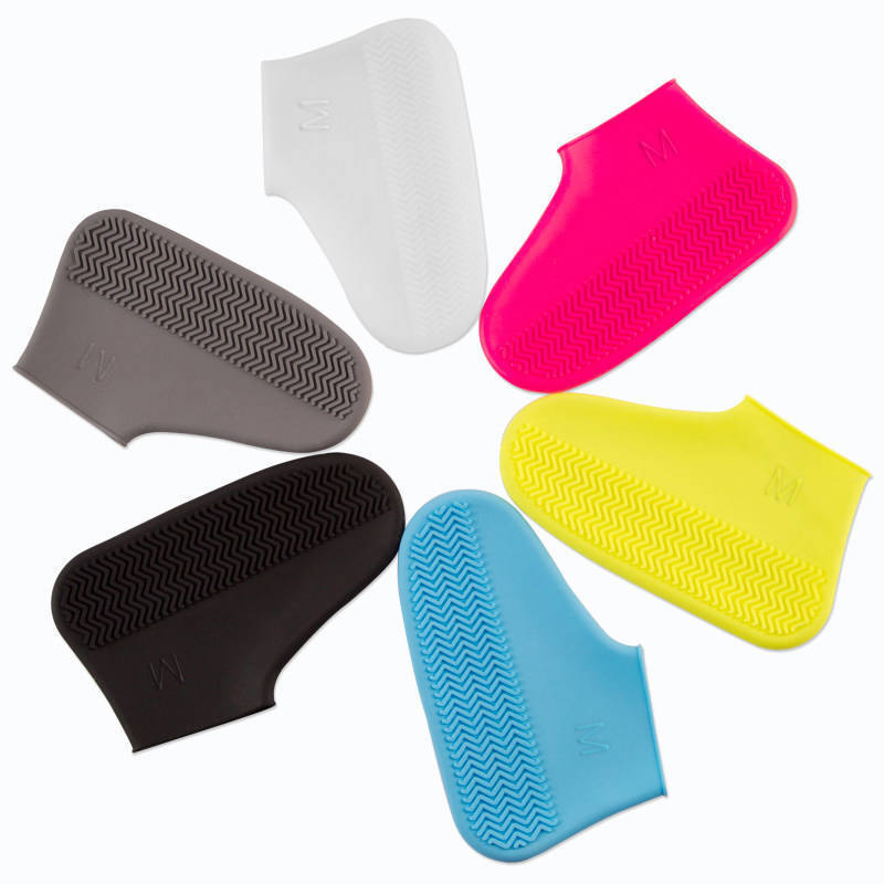 Women Men Waterproof Silicone Rain Shoes Cover Anti-slip Rain Boots Cover Reusable Elastic Wear-resistant Rain Cover for Shoes