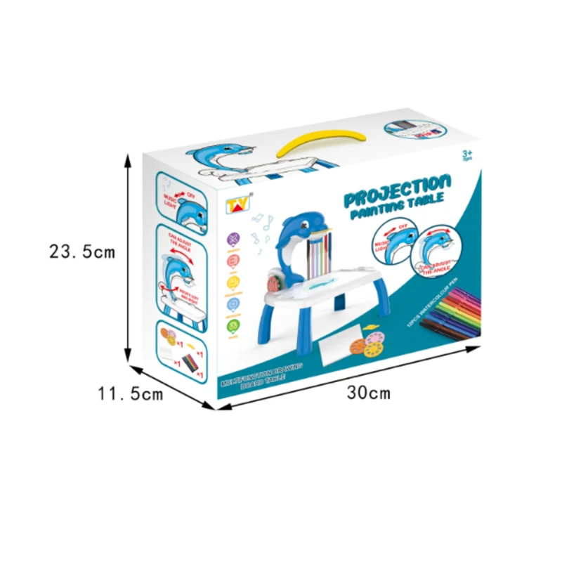 Dolphin Trace and Draw Projector Toy Art Projector Painting Drawing Table Educational Led Drawing Projector