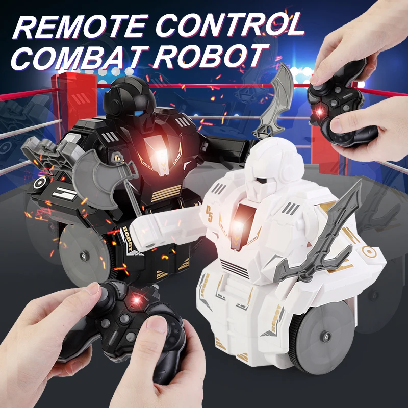 360 Degree Rotate Battle Game Rc Toy Remote Control Boxing Fire Fighting Robot