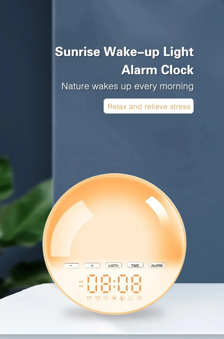 Y197 New Modern Wake Up Light Alarm Clock Creative Wake Up Alarm Clock