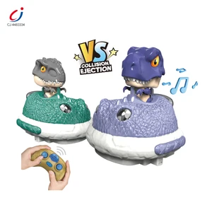 Chengji Cartoon Kids Fun Dinosaur Toy Car Cool Design Lighting Function 2 Player Remote Control Bumper Battle Car Set