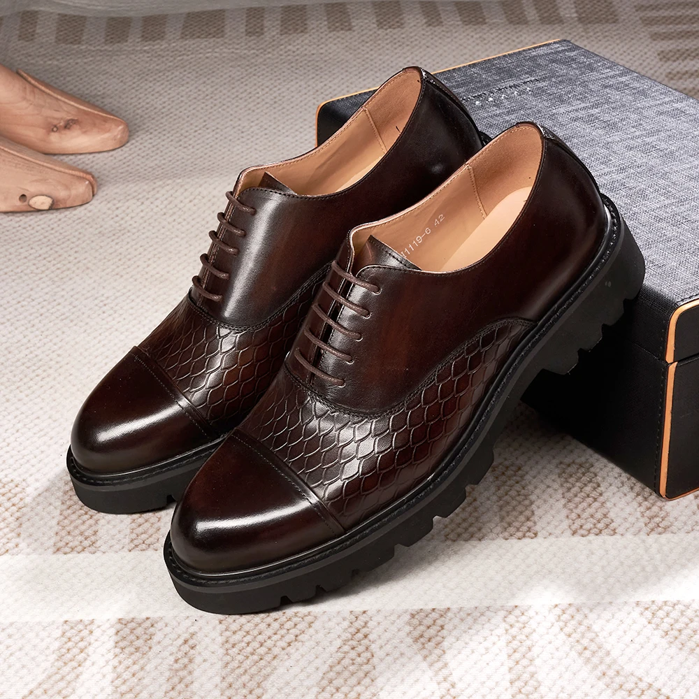 Genuine Leather Oxford Shoes Casual Wedding Formal Dress Shoes With Pointed  Toe Lace up for All Seasons Including Summer Winter