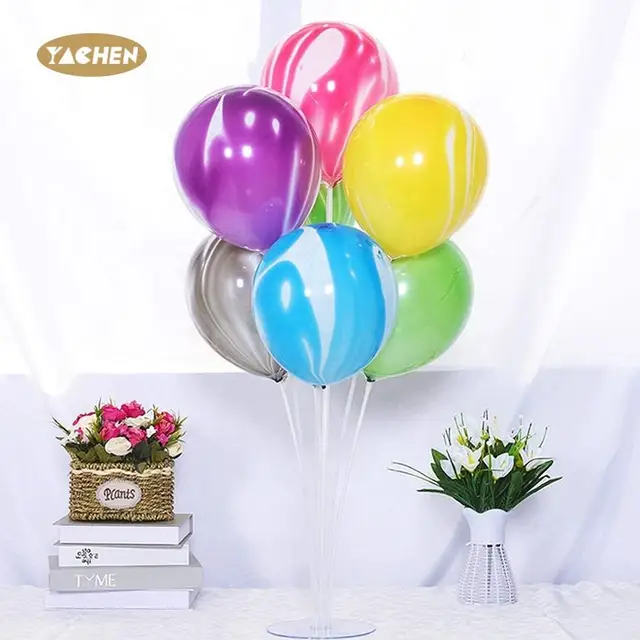 YACHEN globos 100 pieces thickening multicolor marbled agate 10 inch latex balloons for birthday wedding party decoration