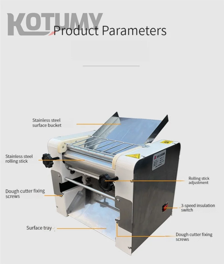 Commercial Desktop Automatic All-in-One Dough Sheeter Electric Dumpling Noodle Pressing Machine with Kneading Cutting Features