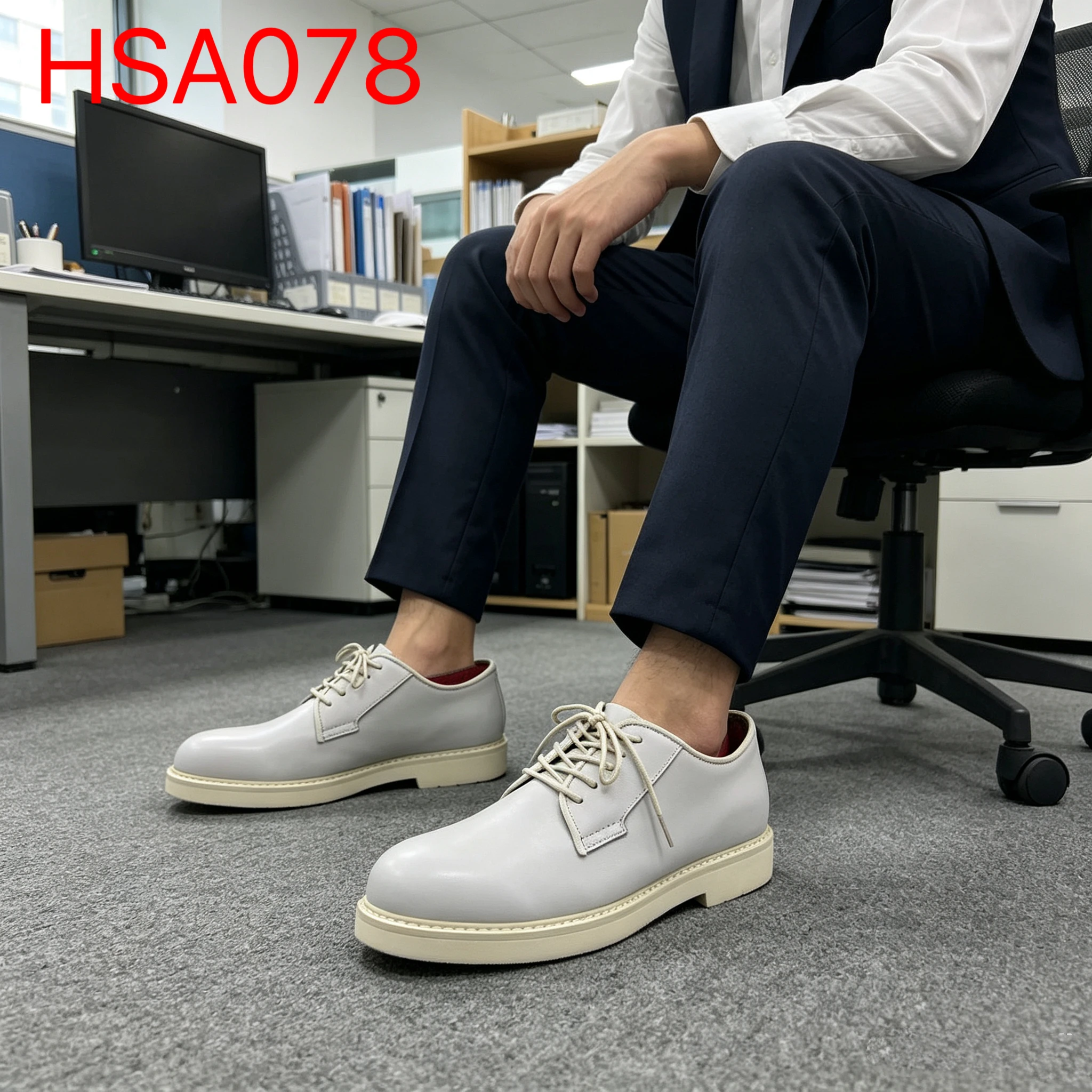 YYR, Geschäftstreffen: Glänzende/matte Lederoberseite für Büro-Schuhe für Firmenveranstaltungen, langlebige Gummilaufsohle, Herren-Formschuhe, HSA078