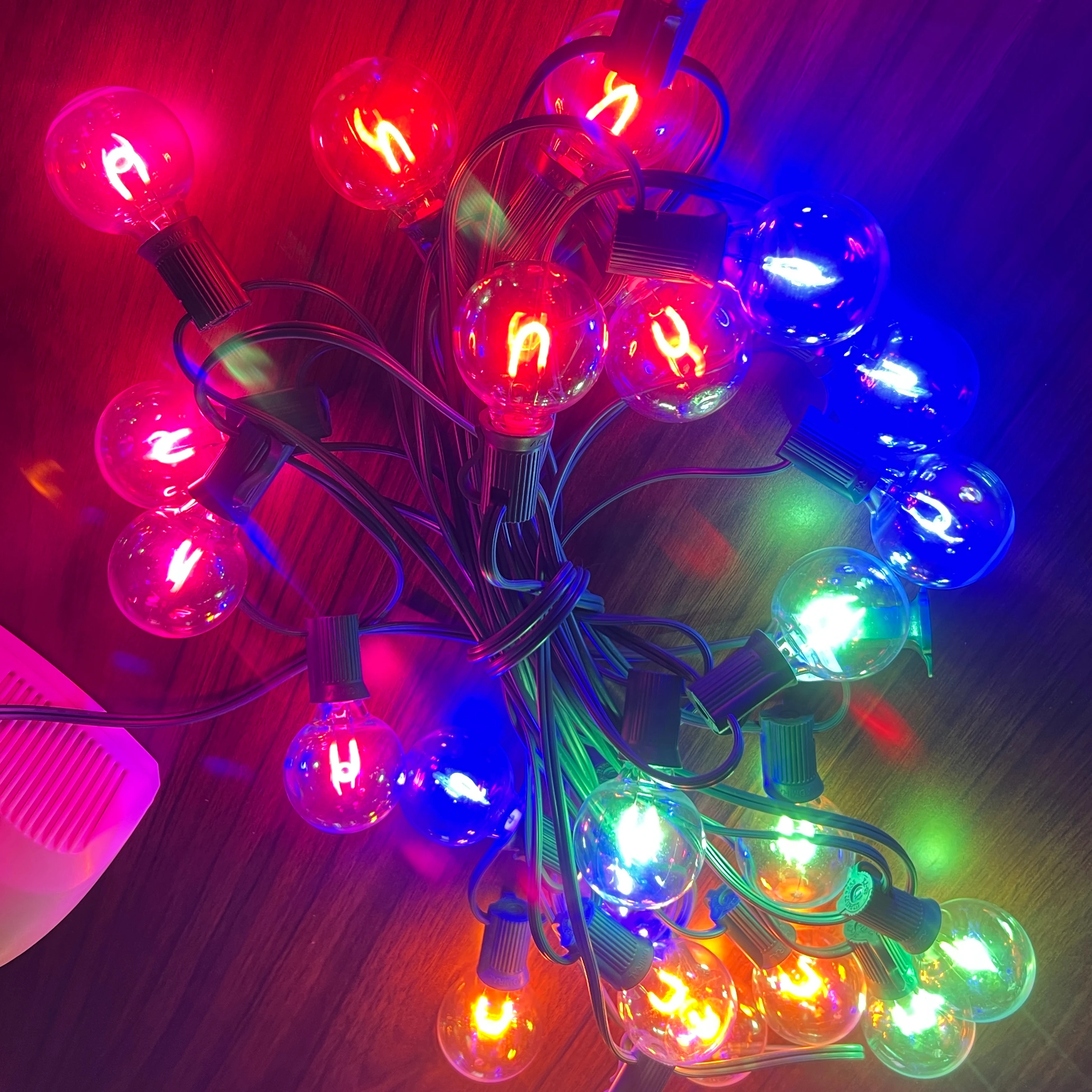 Декоративная мини-гирлянда G45 серии E27, цветная гирлянда с лампочками для внутреннего дворика, сказочное украшение для свадьбы