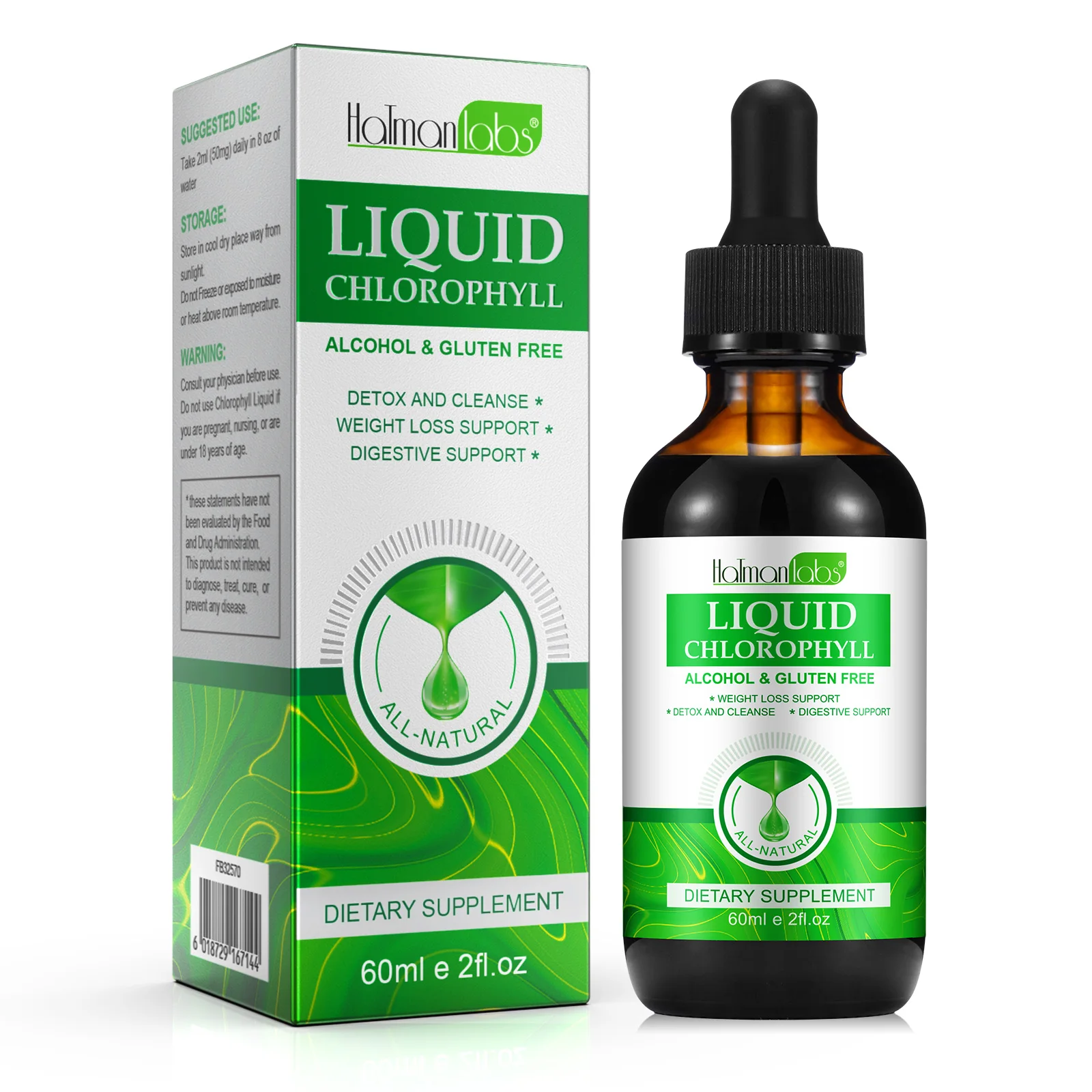 Wholesale Natural Organic Chlorophyll Liquid Drops for Detox and Weight Loss