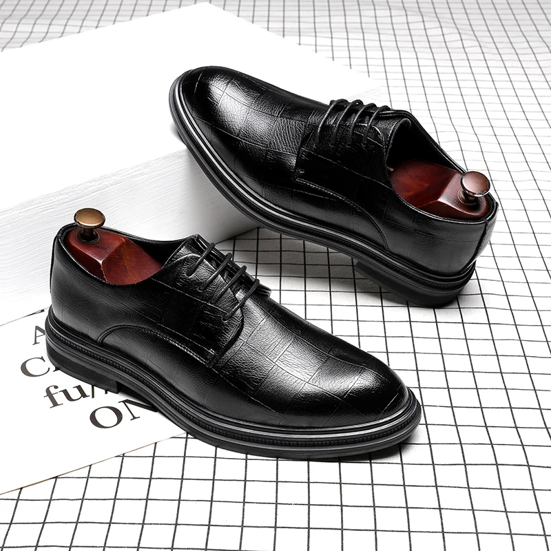 Mens Oxford Dress Shoes Factory Price Luxury New Italian Stylish Handmade Genuine Leather Dress Shoes Office Career Patchwork