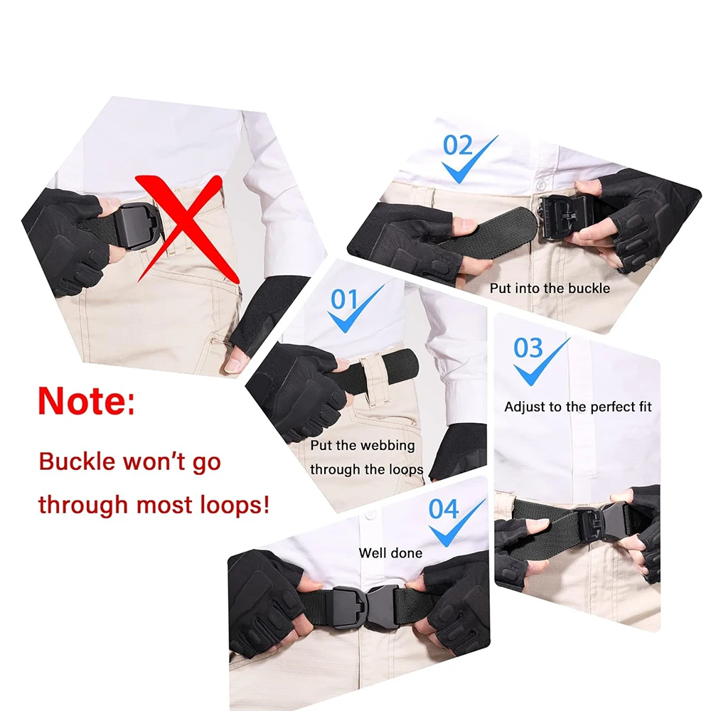 Adjustable Work Sports Nylon Web Golf Belt with Heavy Duty Seat Buckle Quick Release Tactical Belt