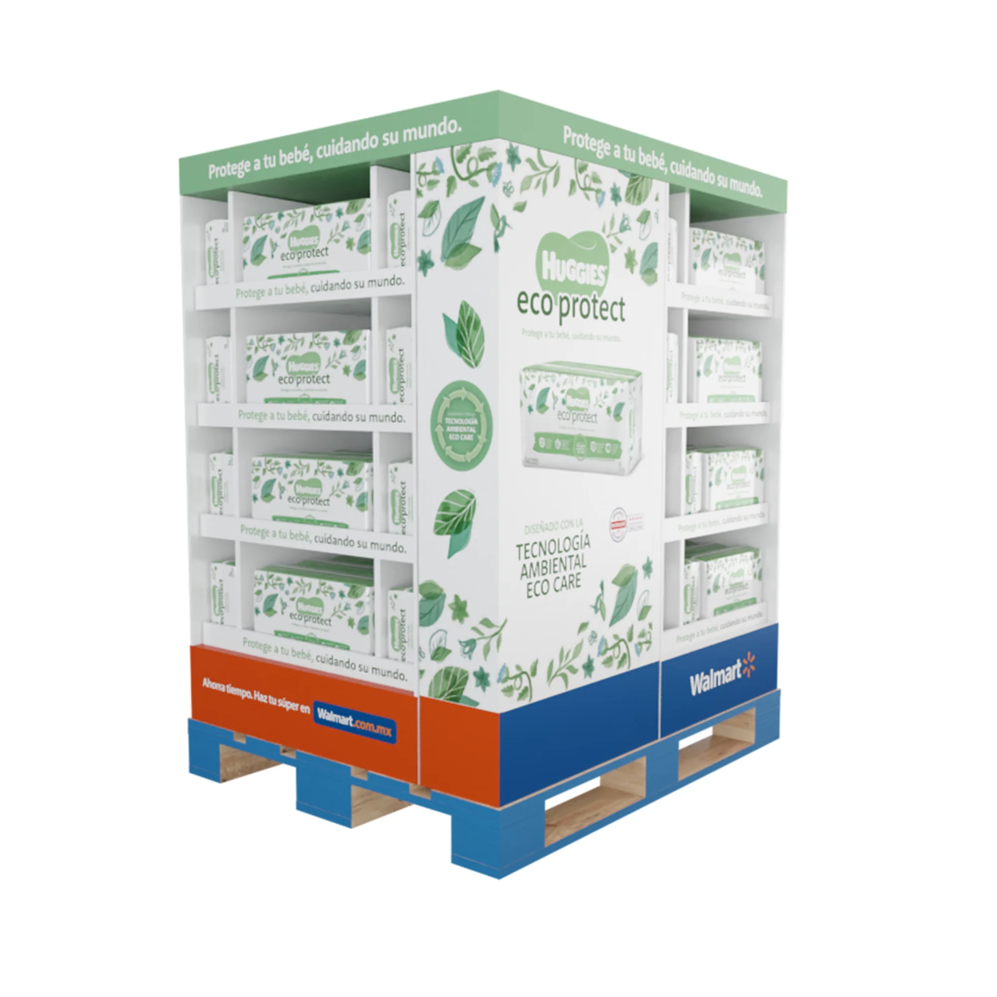 Custom 1 2 3 1/4 Sided Retail Pdq Pallet Cardboard Stand High Quality Drinks Quarter Corrugated Cardboard Pallet Display