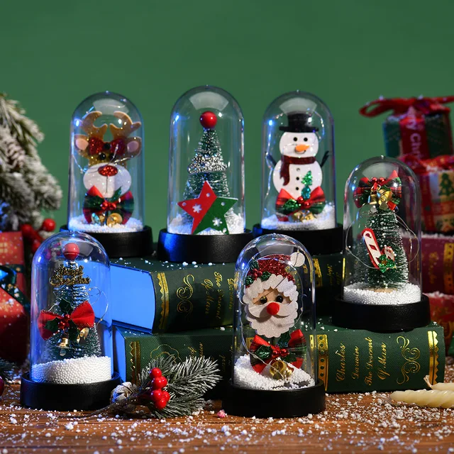 Christmas Lighting Plastic  Snow Scene Creative Decoration Christmas Table Decoration  LED Christmas Table Decoration