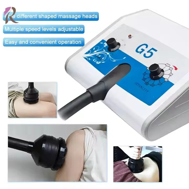 g5 vibrating body massager slimming machine G5 Massage is a mechanical massager that can, go deeper than the therapist  can, it uses different, heads to mimic the different massage, techniques.,  G5 machine vibrates vigorously to stimulate, deep main image 0