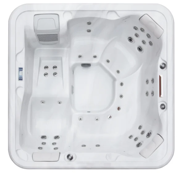 Freestanding Whirlpool Spa Hot Tub with 34 Jets and 6 Person Capacity for Hydrotherapy Massage