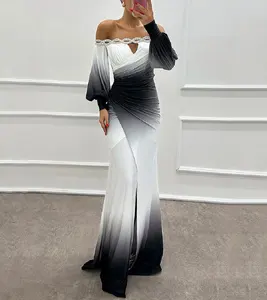Elegant Strapless Maxi Dress for Women Fashion Backless Sexy Bodycon Slit Evening Party Long Dress