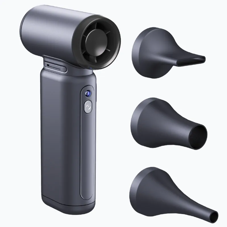 Handheld Portable Turbo Fan, 85000RPM Super High-speed Fan With 4-speed, 4000mAh, USB-C Rechargeable Personal Battery Operated, Mini Small Pocket Design For Travel/Outdoor/Vacation/Concert/Gift, Grey