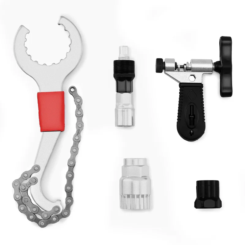 Reayehane Bike Accessories Cycle Crank Extractor Puller Bottom Bracket Remover Removal Repair Tools Kit Disk Tool Shaft With Handle Red