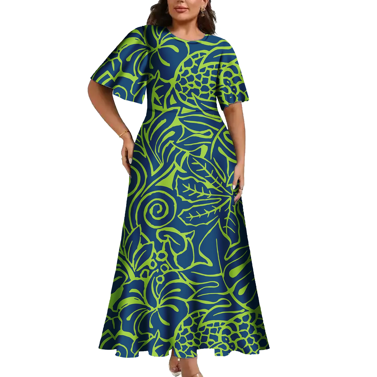 Polynesian Clothing Traditional Samoan Tapa Flower Print Design Custom ...