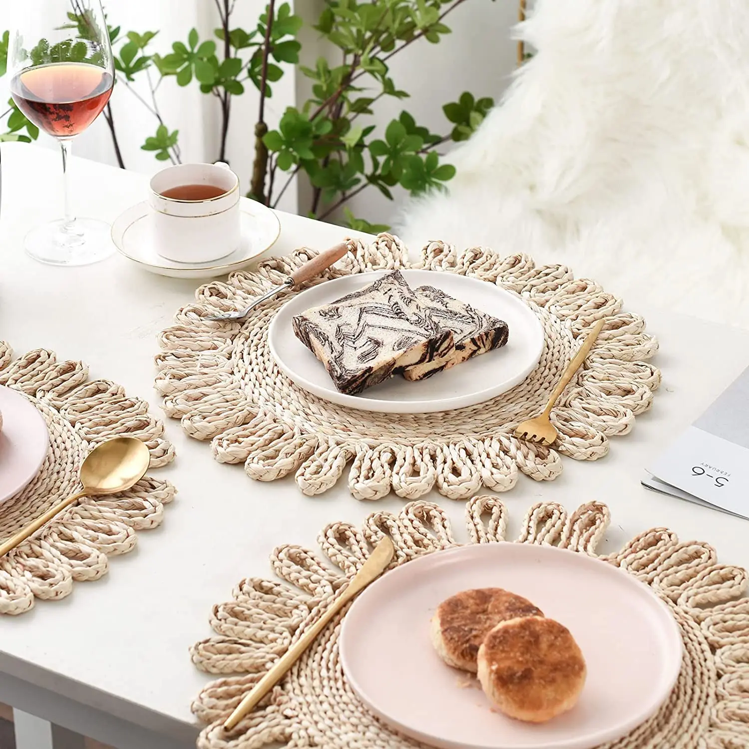 Manufacturer Wholesales Natural Seagrass Rattan Placemats Woven