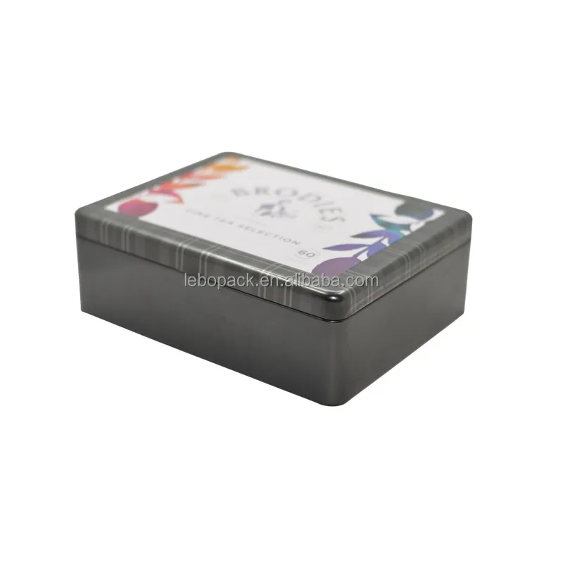 Customized Rectangle Food Grade Divided Tin Box Assorted Biscuit Cookie Storage Metal Tin Container