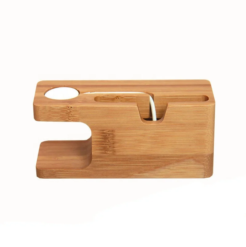 Charging Dock for Apple Watch Phone Stand Station Wood Base Charger Holder for Apple Watch IWatch IPhone Bamboo