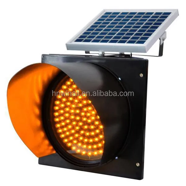 黄色点滅ライト8インチ300mm防水ソーラーパワーLED交通警告琥珀色 