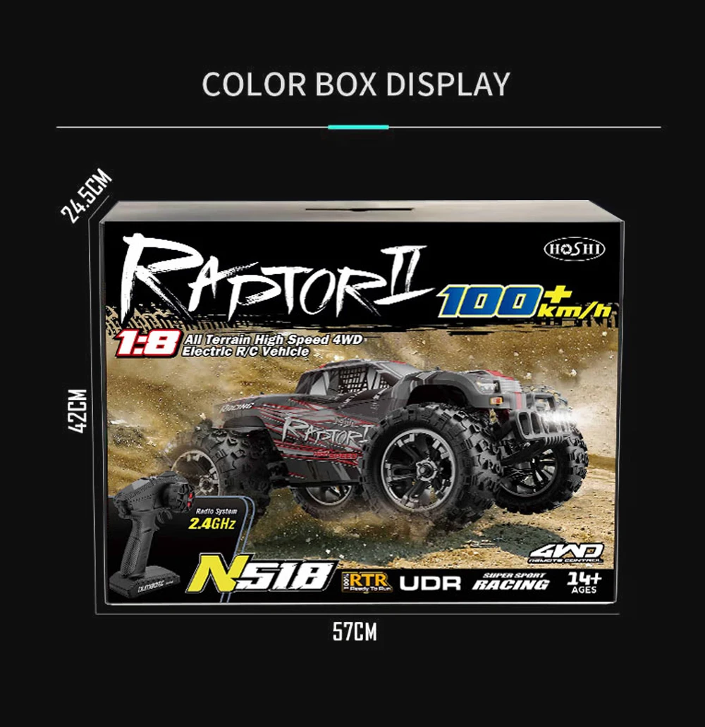 HOSHI 2025 Raptor II N518 1/8 RC Car 4WD 100km/h Off-Road